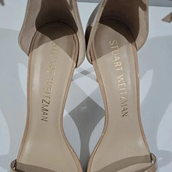 Stuart Weitzman Nudistsong Ankle Strap Heels Womens 10 Adobe Tan Leather Sandal - Picture 10 of 16